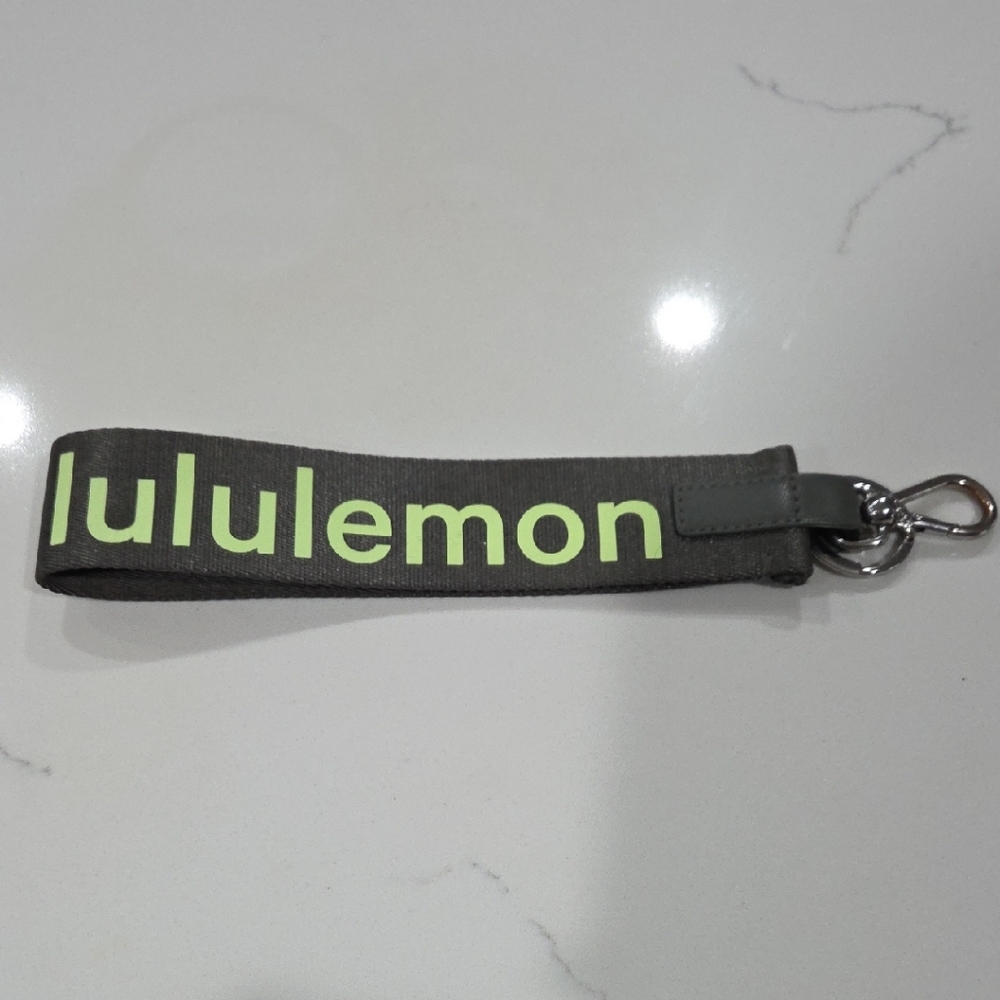 lululemon athletica Gray Key Holder with Neon Green Logo